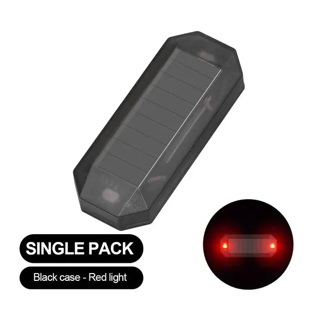 Car Solar Powered LED Warning Light Mini Wireless Simulated Anti Theft Strobe Lamp Night Security