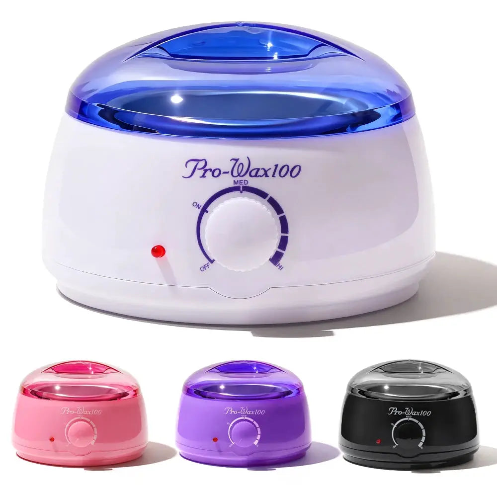 Electric wax warmer for soft paraffin with adjustable temperature; set of 4 color options