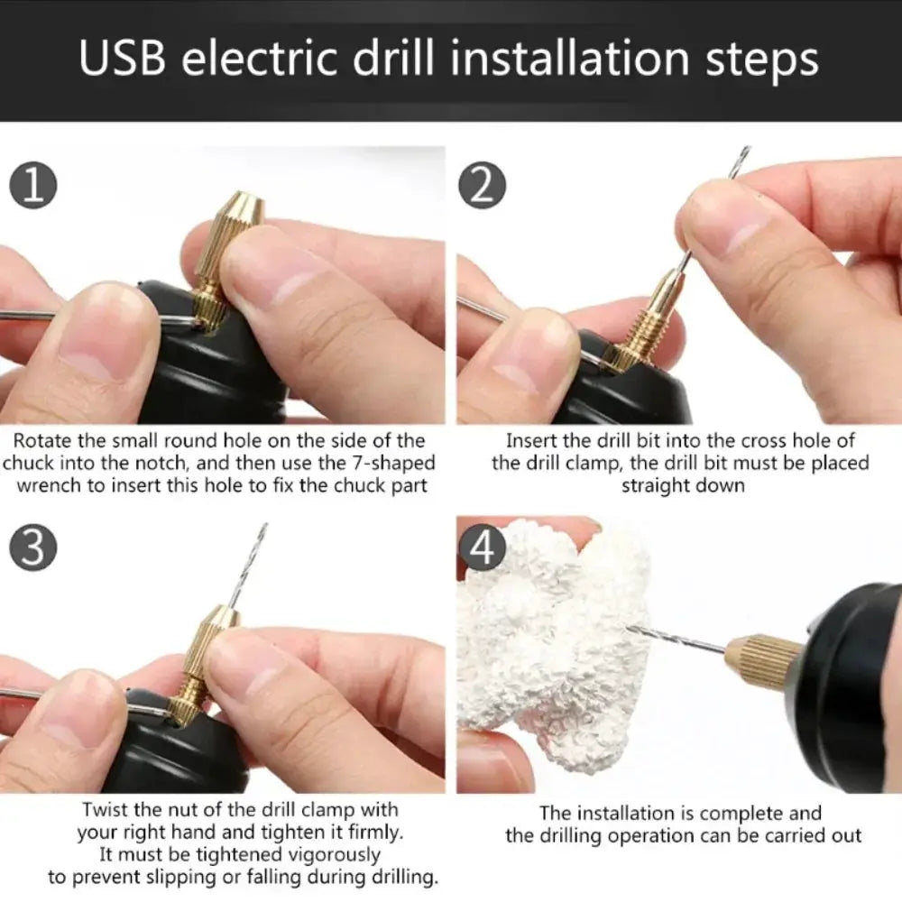 USB Powered Handheld Mini Electric Drill for Epoxy Resin Jewelry Making Wood Craft Engraving Pen Tool