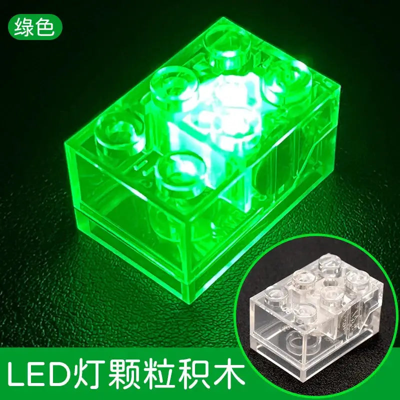 Rectangular 2x3 Building Block LED Light With Seven Color Transparent Illumination For Playroom Decor