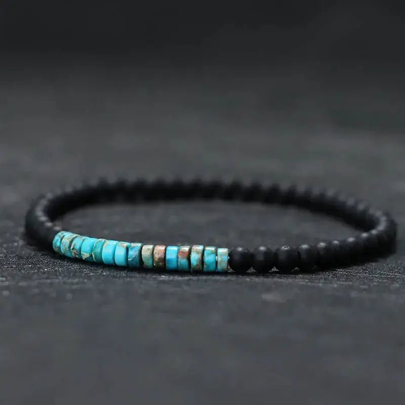 New Minimalist 4mm Bead Bracelet Unisex Onyx Stone Bracelet For Meditation Yoga Strand Small Beads - Simples Market