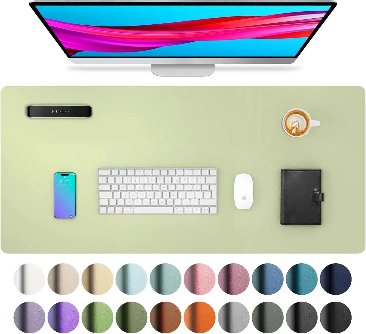 Large Waterproof PU Leather Desk Mat And Mouse Pad For Home Office Gaming Desk Pad With Non Slip Backing