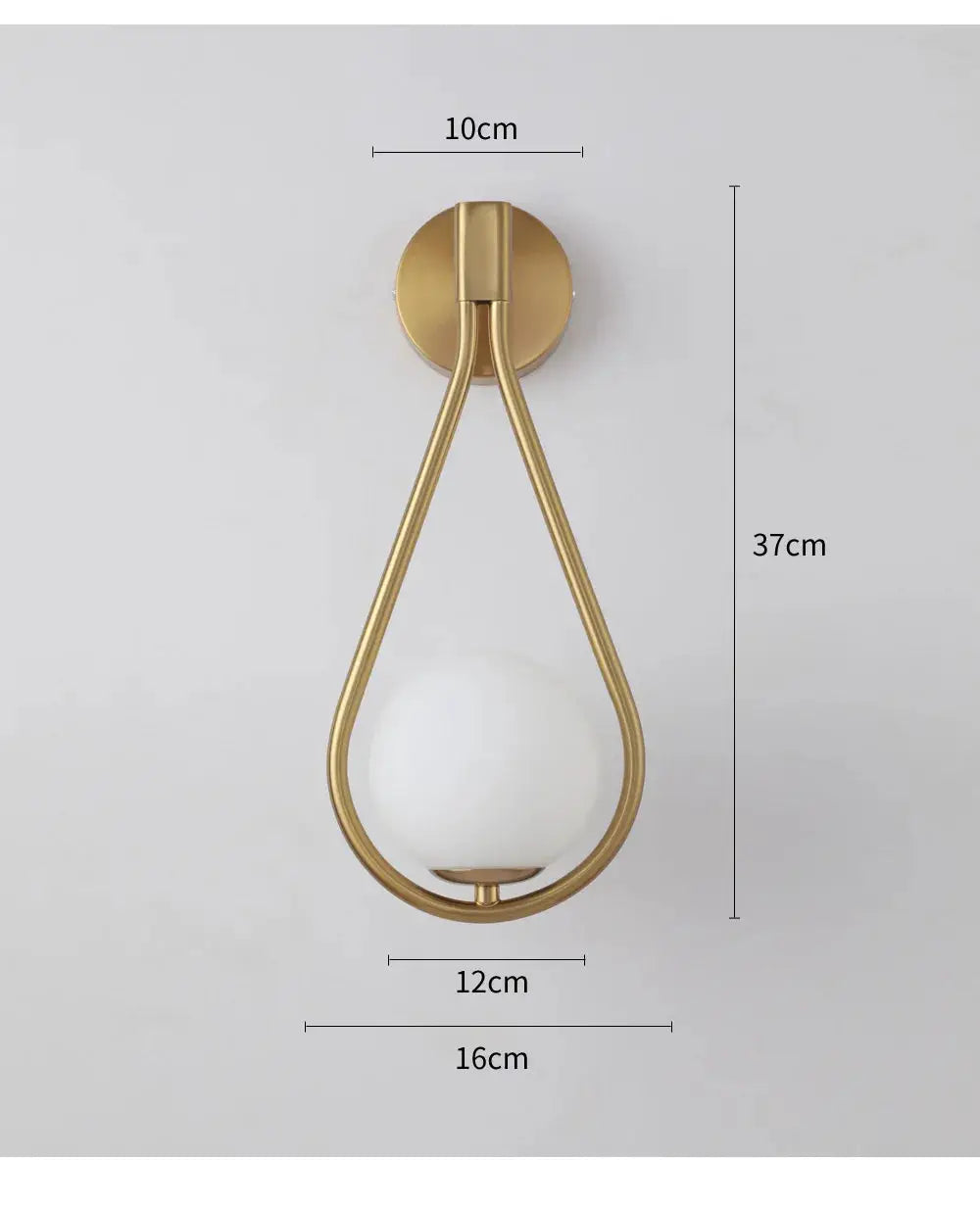 Nordic Creative Luxury Glass Ball LED Wall Lamp by Simples Market; brass gold finish with white glass globe, modern minimalist design