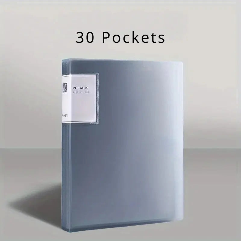 Data Book A4 insert folder, blue multi-layer storage with 30 pockets