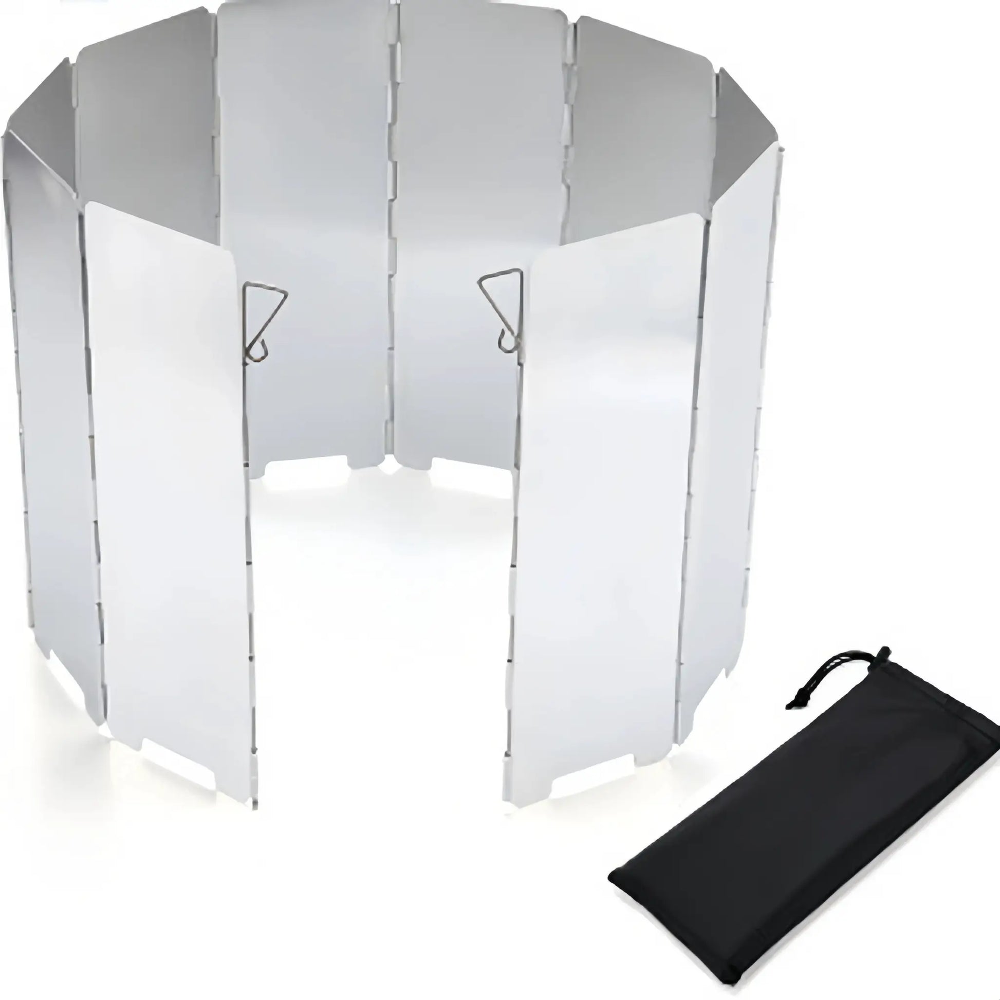Gas stove wind shield by Simples Market, aluminum alloy windproof screen for outdoor cooking (8/9/10 plates) with bag