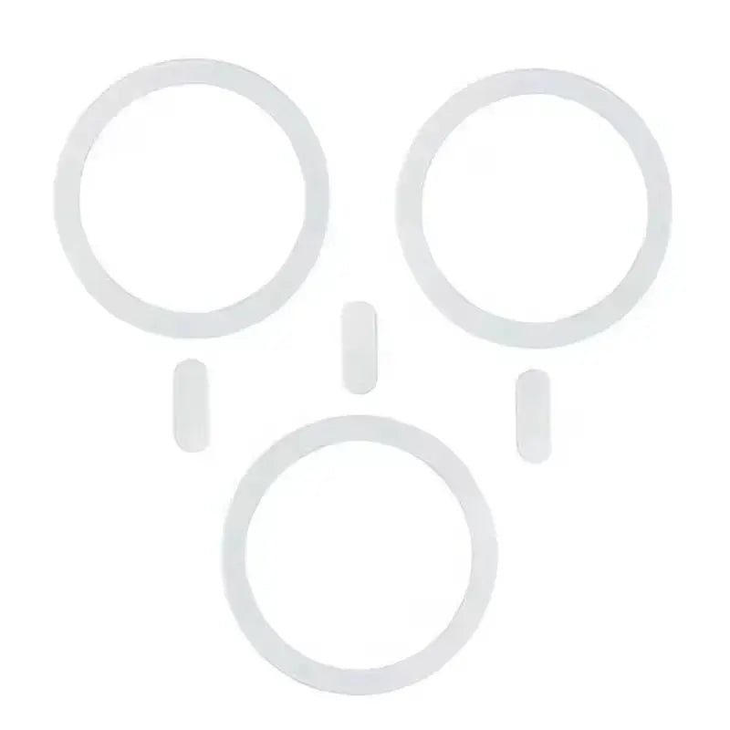 Metal plate sticker rings for MagSafe wireless charger, Simples Market, 1-5 pcs, white circular rings with adhesive tabs
