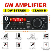 DC 5V Bluetooth 5.0 MP3 Decoder Board 6W Amplifier MP3 Player Support Call Recording 3.5mm USB TF FM For Car Speaker