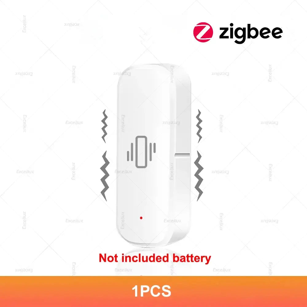 Simples Market Zigbee vibration sensor tilt detector in white; app-controlled security sensor