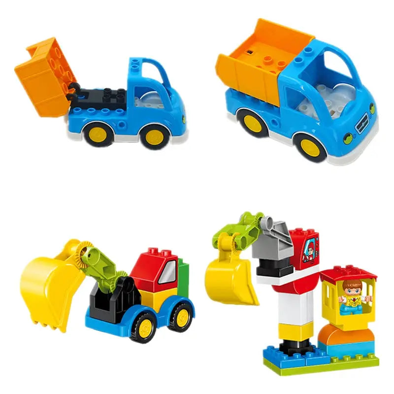 Big Building Blocks Traffic Mechanical Construction Set For Kids Compatible Large Bricks Educational Science Toy Gift