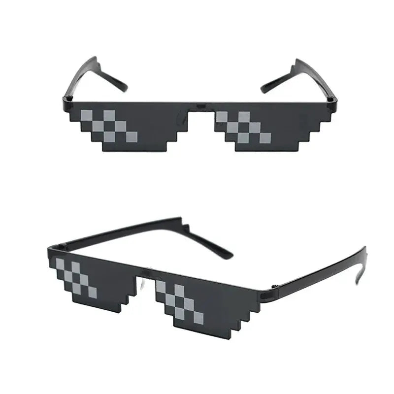 Mosaic Pixelated Sunglasses Unisex Party Vintage Eyewear For Men Women Cool Funny Shades