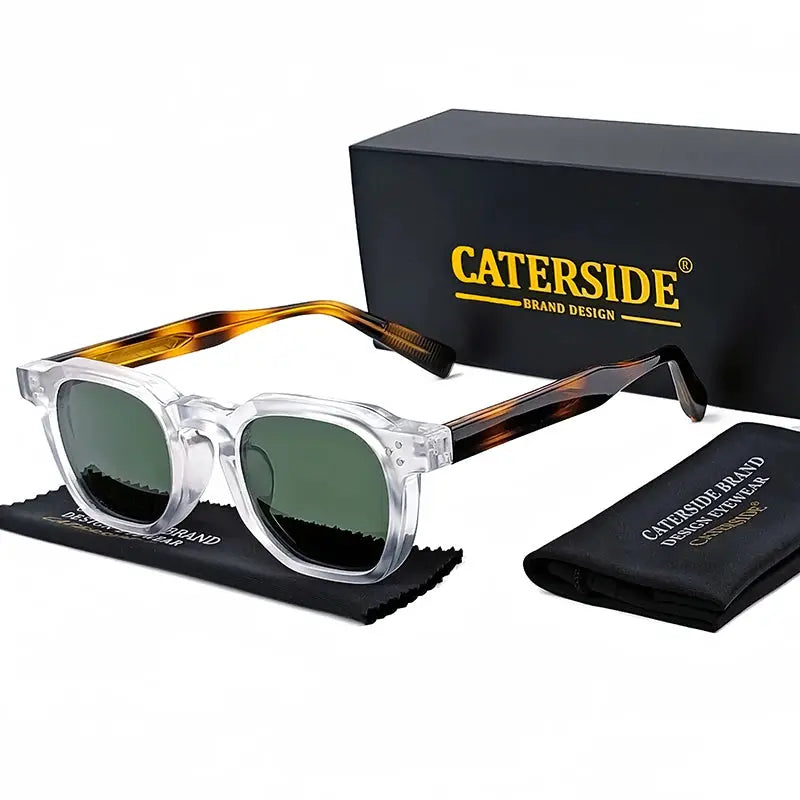 Caterside Fashion Unisex Small Frame Square Sunglasses Personalized Design With UV400 Lenses