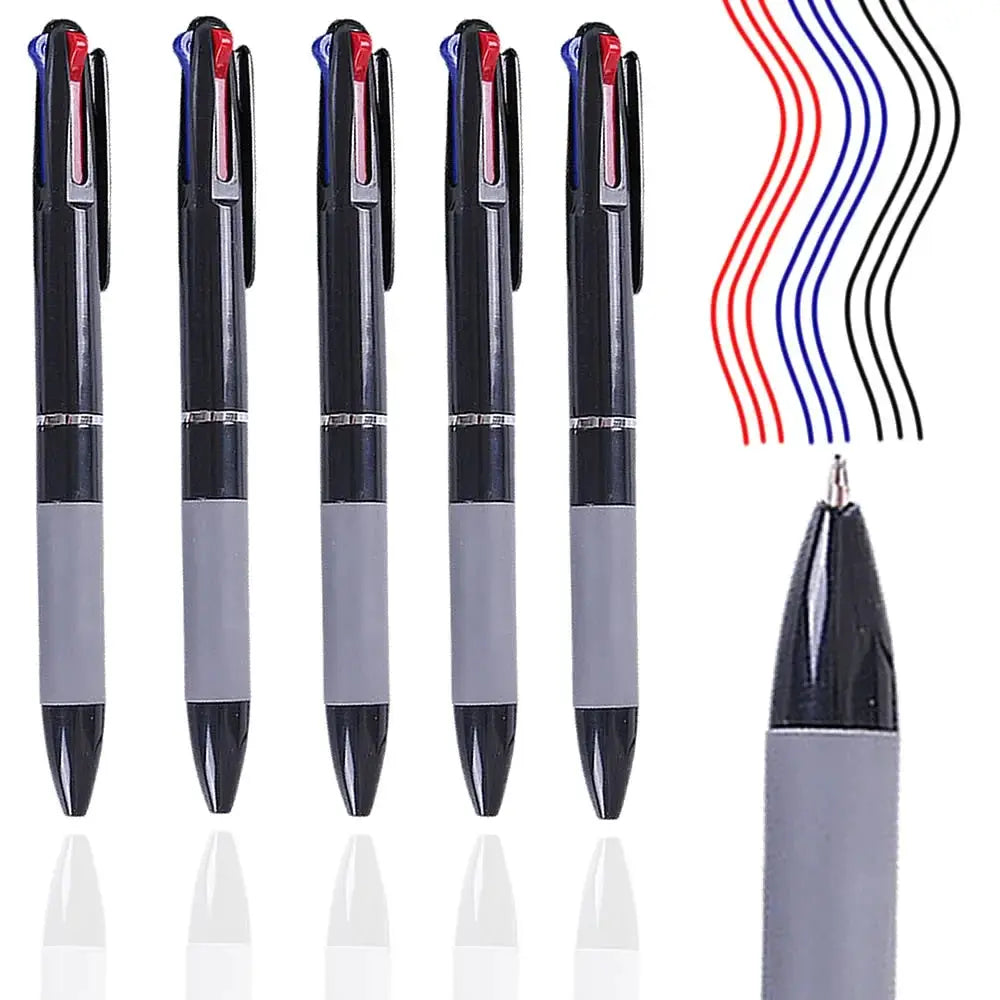 Simples Market 5-pack 3-in-1 red/blue/black ink ballpoint pens, 0.7mm