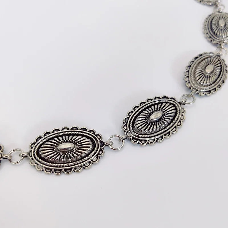 BohoLux Ethnic Waist Chain Belt For Women Bohemian Metal Belt Dress Accessory Retro Look