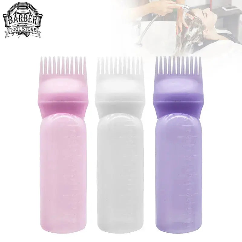3 Color Salon Hair Oil Applicator Bottle For Professional Hairdressing Dyeing Barbershop Use
