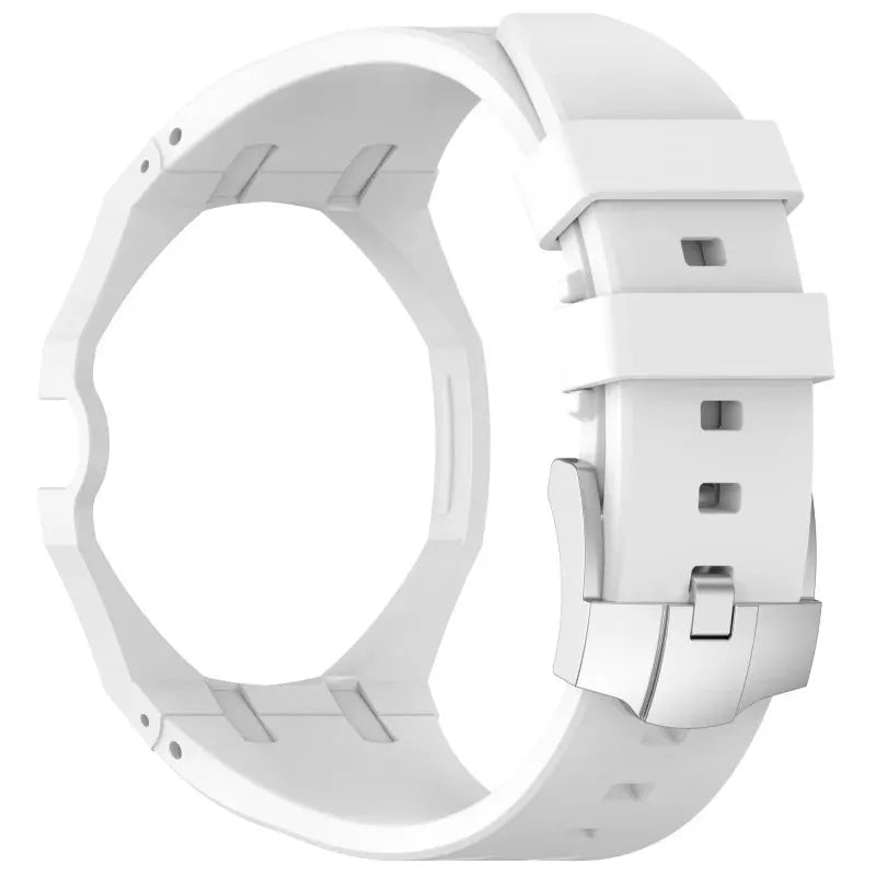 2-in-1 PC case and silicone strap for Swatch X AP Royal Pop wristwatch, white