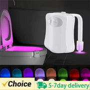 LuminaGlow Wireless Motion Sensor LED Night Light RGB 8 Color Bathroom Atmosphere Lamp Auto On In Darkness