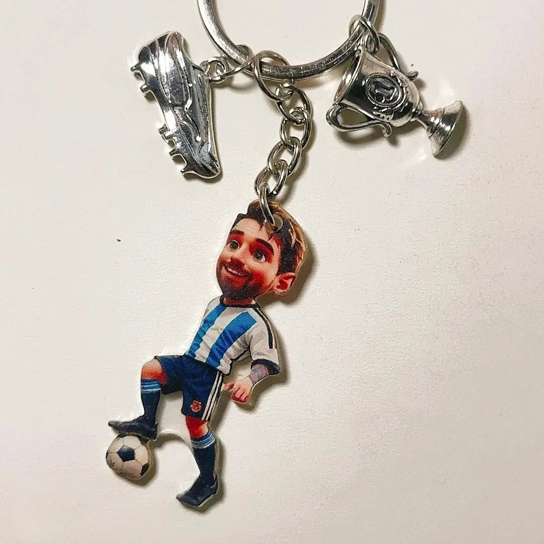 2D Ronaldo Keychain Cristiano Football Pendant Flat Acrylic Ornament