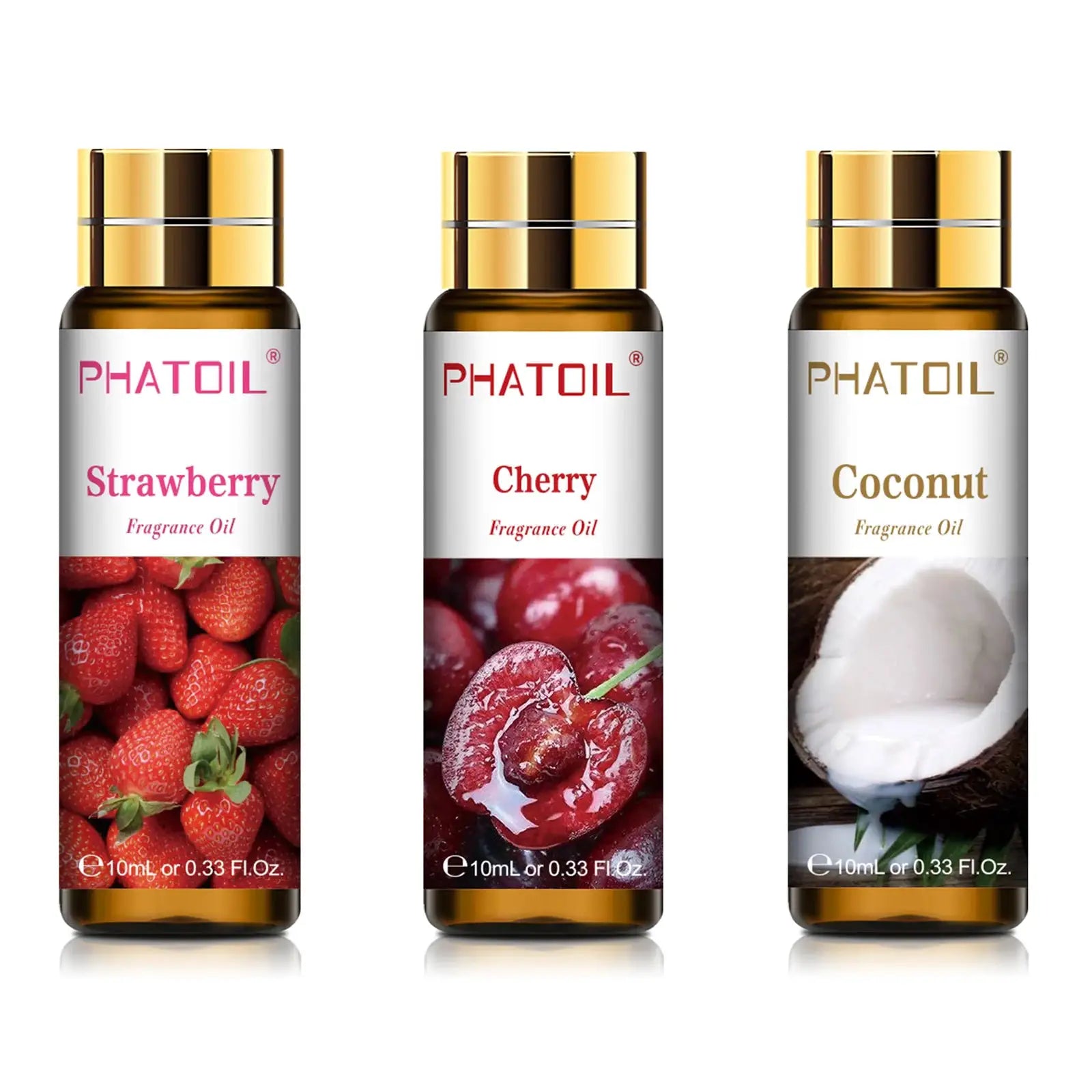 Phatoil Sweet Fruit Fragrance Oils Set 10ml For Aromatherapy And Diy Candles Cherry Apple Strawberry Mango Coconut