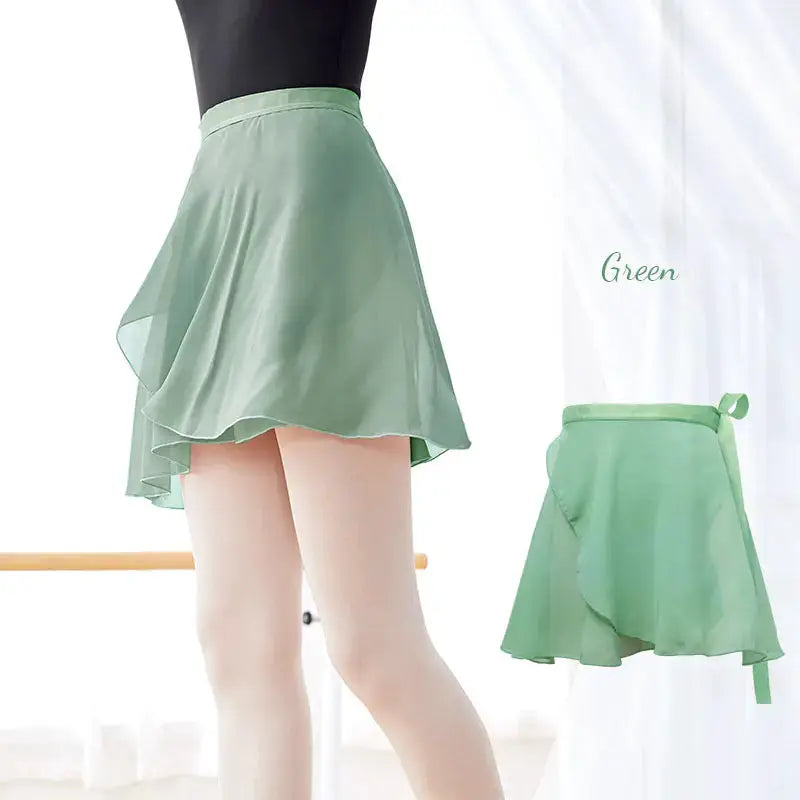 LunaDance Chiffon Wrap Ballet Skirt For Girls And Women Tie Up Tutu Dance Skirt In 19 Colors