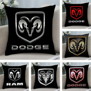 Simples Market D-Dodges car logo pillow covers set of 6 in black plush, double-sided Dodge/RAM logos