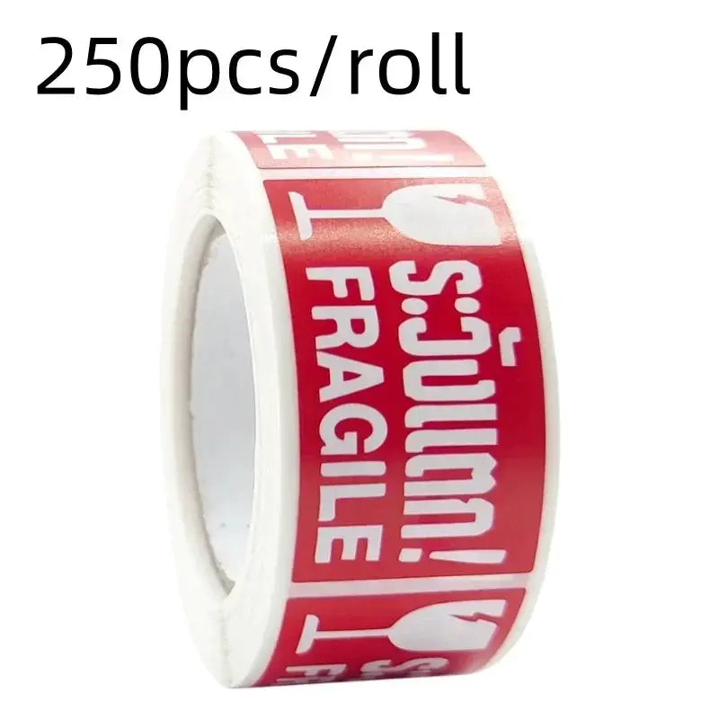 250 Pack Fragile Handling With Care Stickers Roll For Shipping Express Label Safe Transit