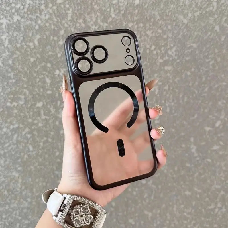LuxeCase Luxury Matte Transparent MagSafe Phone Case For iPhone 15 16 17 Slim Shockproof Protection