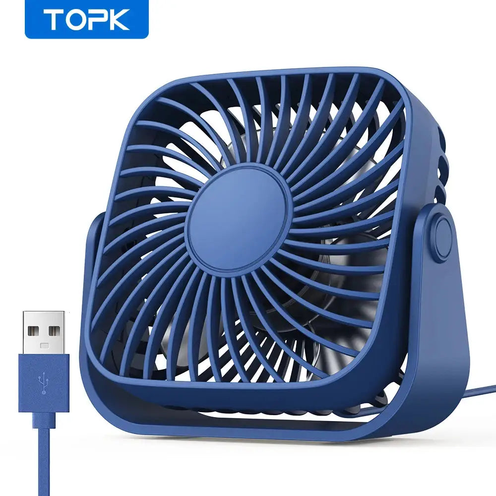 TOPK 4 Inch USB Mini Portable Fan for Camping and Desk 360 Rotation