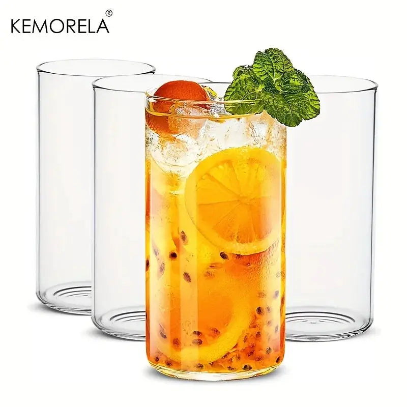 Borosilicate Glass Drinking Glass Set 4 Or 6 Pieces 15 Oz 19 Oz BPA Free Heat Resistant Dishwasher Safe