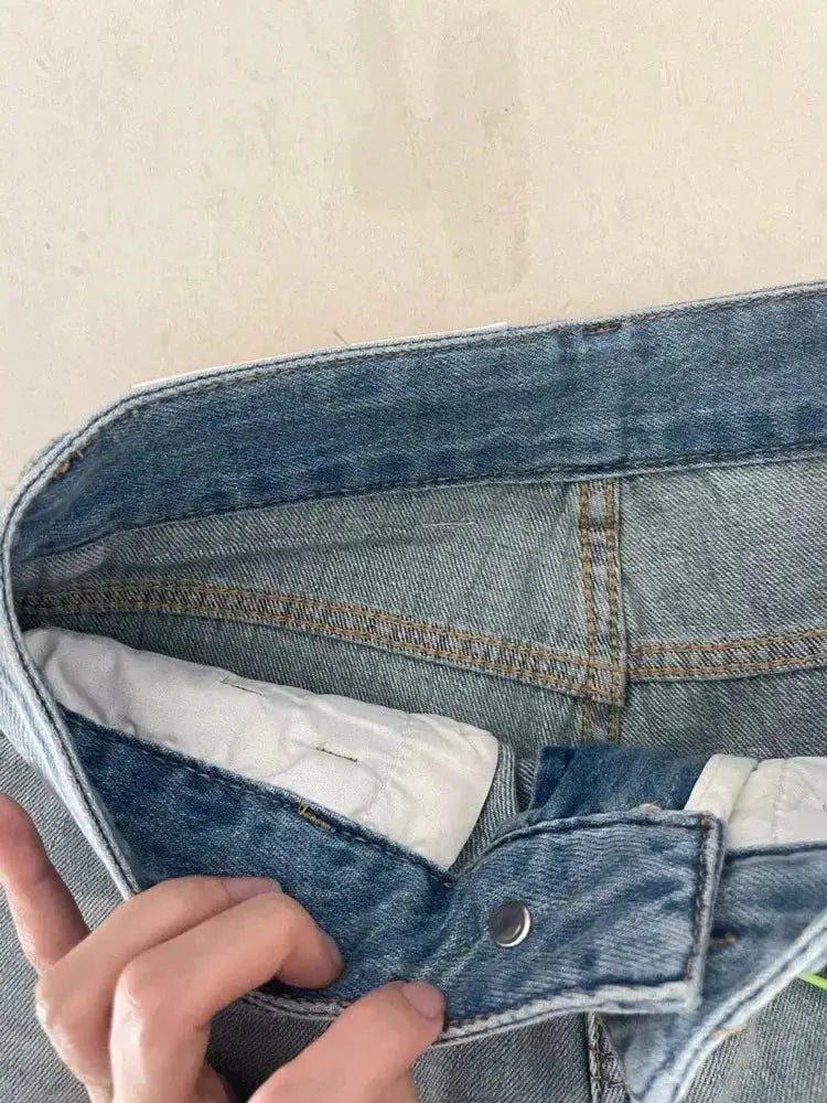 Women Wide Leg Baggy Jeans Vintage Y2K Punk Streetwear Denim Pants
