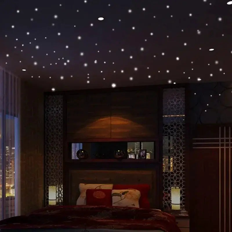 407 Pcs Luminous Wall Stickers Glow In The Dark Star Decor Kids Room
