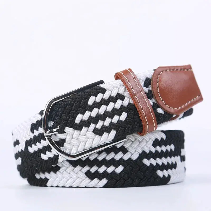 UrbanFlex Unisex Knitted Pin Buckle Belt Elastic Braided Canvas Stretch For Comfortable Jeans Wear