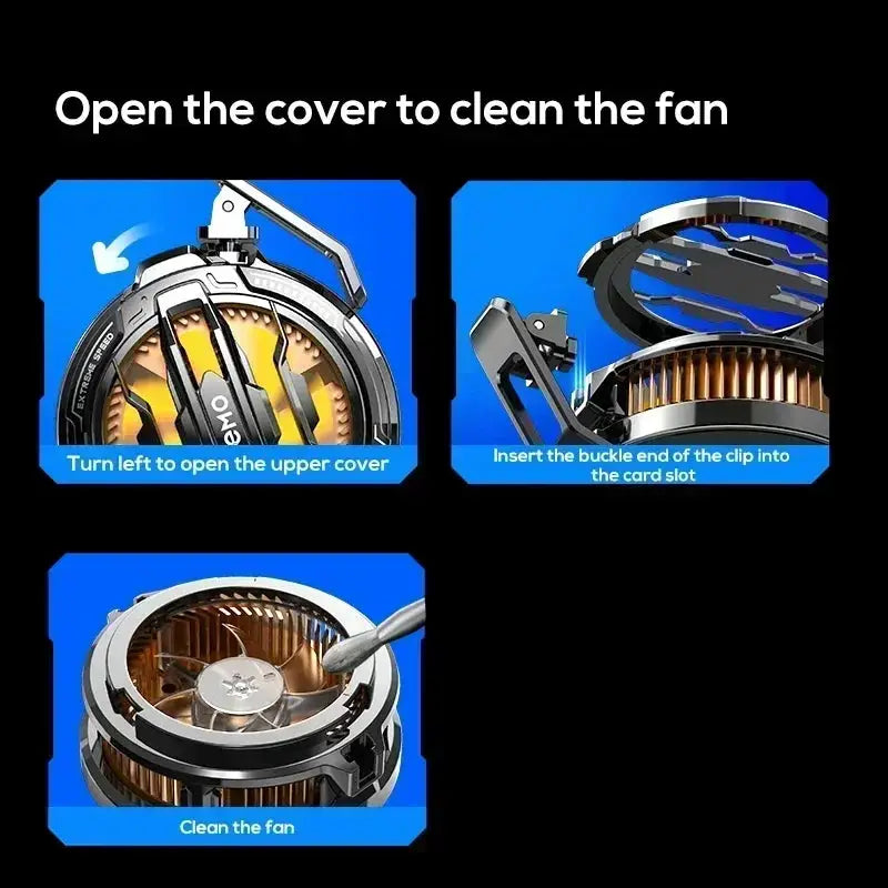 Universal mobile phone cooler 2-in-1 with magnetic back clip and copper heatsink, Simples Market