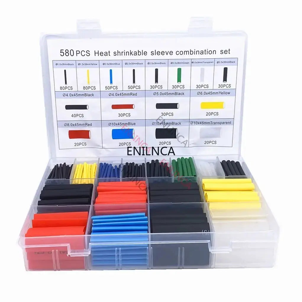 Heat Shrink Tubing Kit 127 To 750 Pcs Polyolefin Thermoresistant Insulation Sleeving For Electrical Wires And Cables