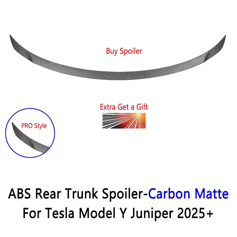 ABS rear trunk spoiler carbon matte for Tesla Model Y Juniper 2025+ by Simples Market