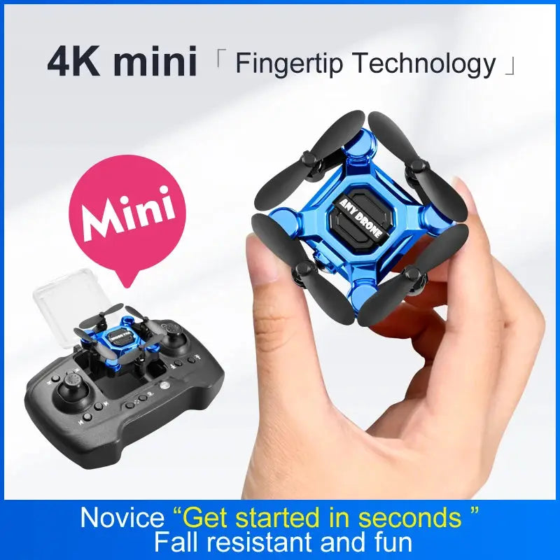 K04 Mini Folding Drone blue two-item set with remote controller for 4K aerial photography, Simples Market