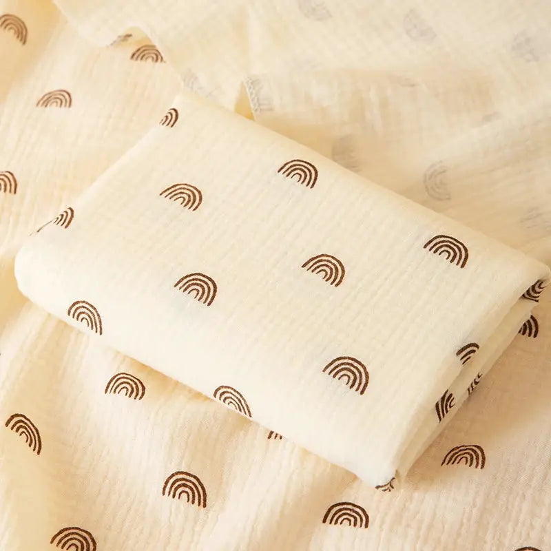 1 Piece Double Layered Baby Swaddle Blanket Soft Breathable With Cute Patterns For All Seasons