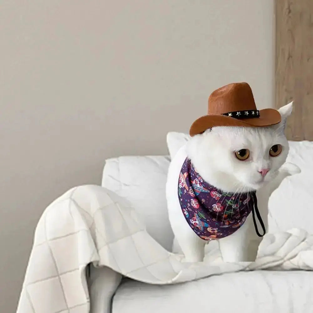 Adjustable Funny Pet Cowboy Hat For Dogs And Cats Outdoor Summer Headwear Accessory