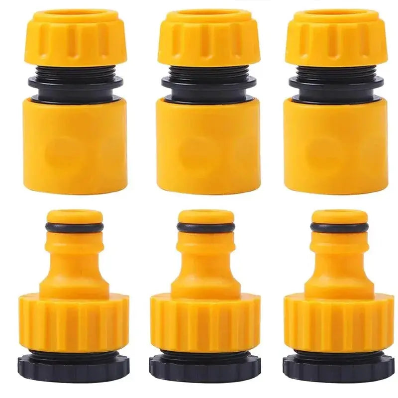 6 Pcs ABS Garden Hose Connector Set Half Inch End Double Male Hose Coupling Joint Adapter Extender For Hose Pipe