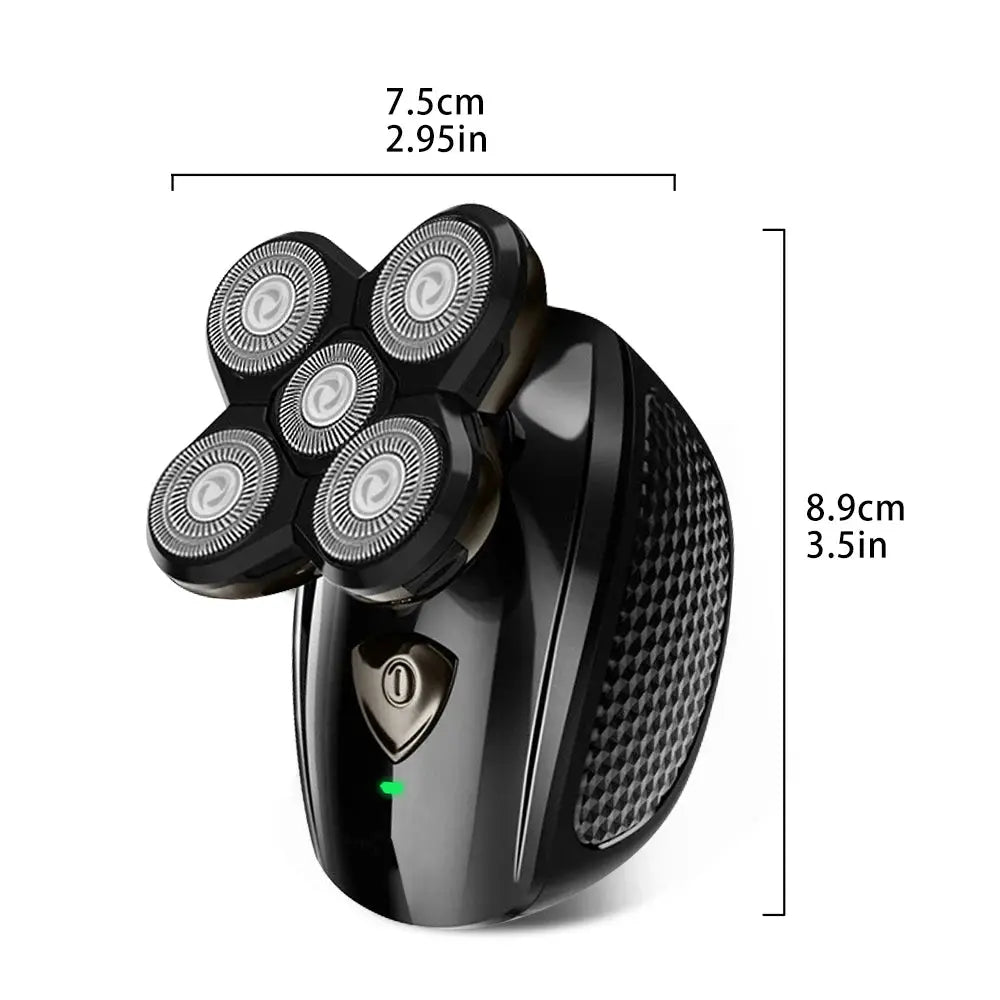 Men's electric shaver with 5 floating heads, cordless rechargeable shaver, used for shaving heads - Simples Market