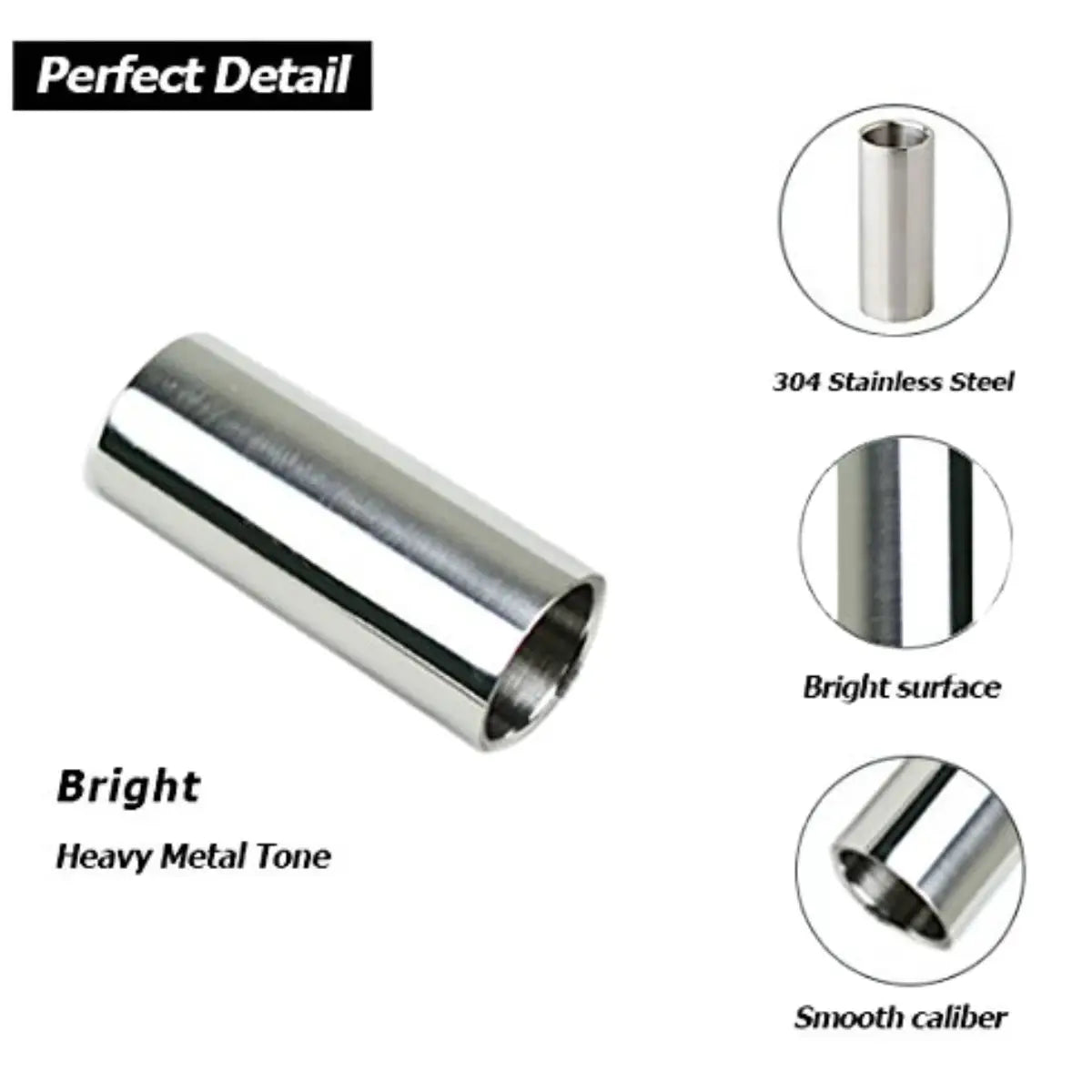 Miwayer 60mm Guitar Slide Bar Stainless Steel Glass Finger Slide Guitar Ukulele Banjo Accessory