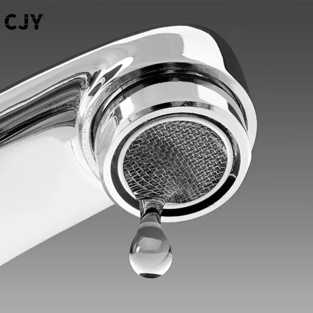 Chrome faucet aerator with mesh screen for water-saving kitchen and bathroom taps