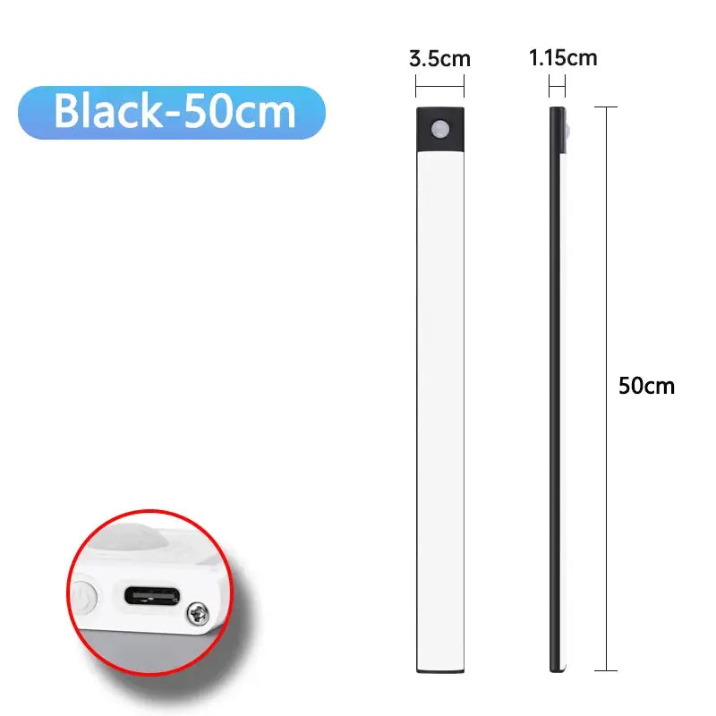 LumaLux USB Rechargeable Motion Sensor LED Cabinet Light With Three Color Temperatures Auto On Motion Activation