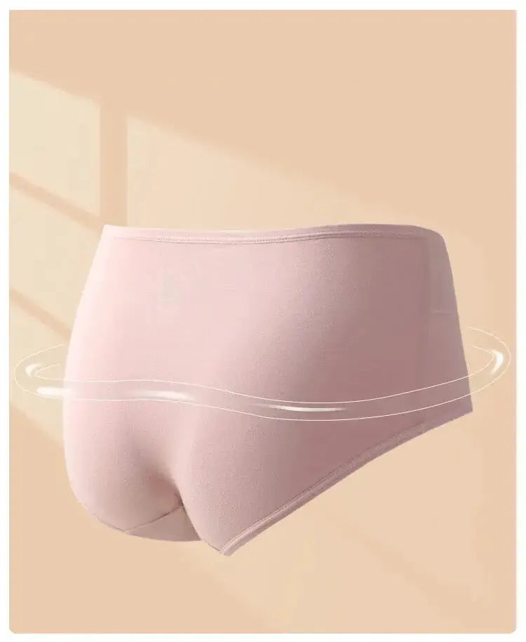 Pink high-waist women's panty, breathable cotton brief for comfortable fit