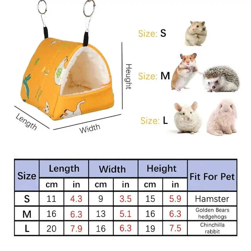 Small animal hanging bed by Simples Market in yellow with plush inner lining