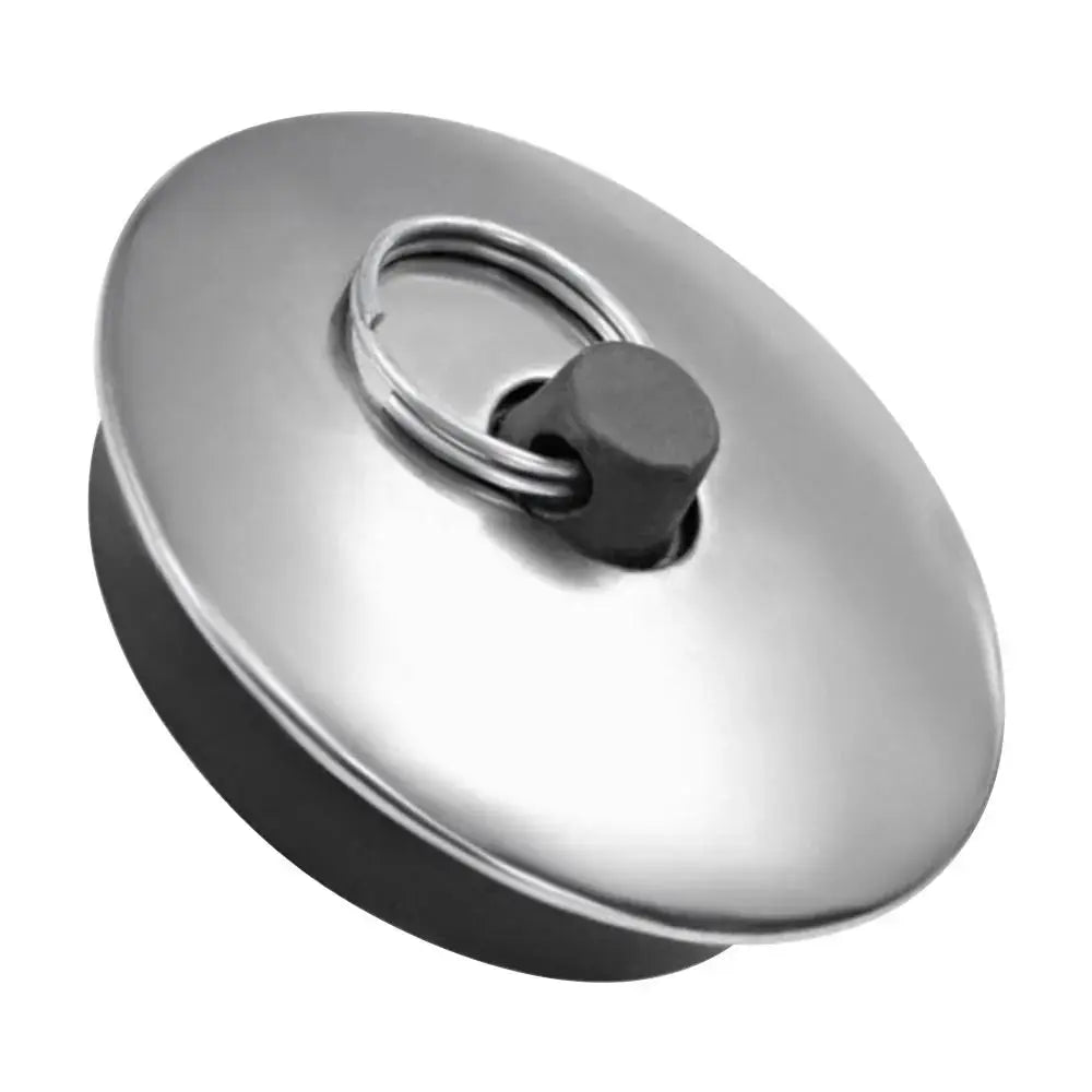 Stainless steel bath plug with rubber stopper, 1pc bathroom accessory
