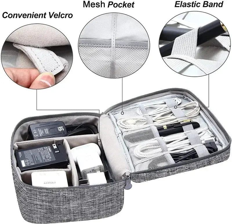 JetGuard Digital Organizer Pro Waterproof Travel Case Large Capacity For Cables Chargers And Accessories