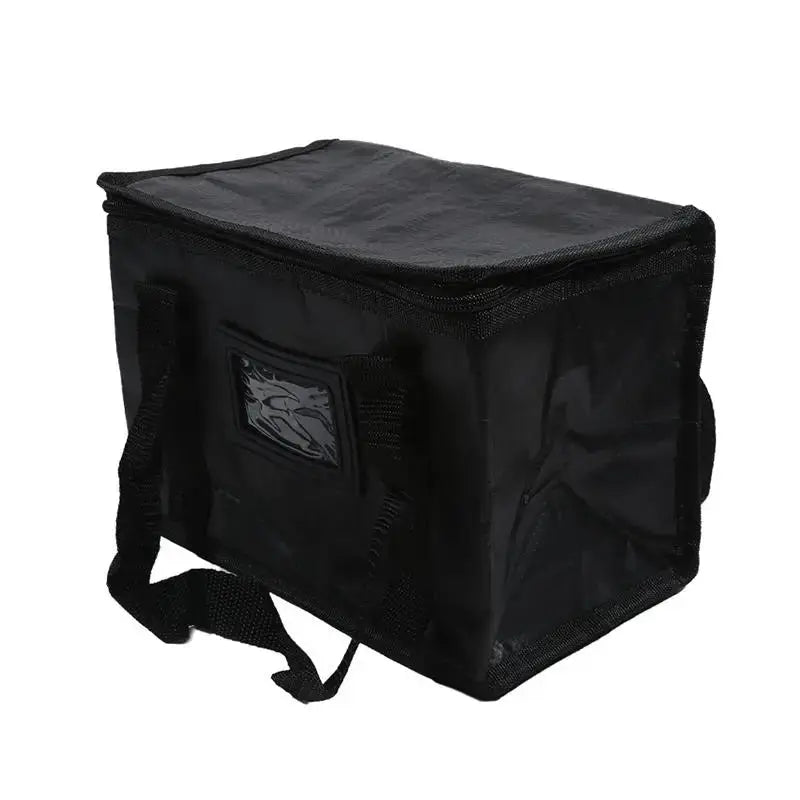 Simples Market portable insulated delivery bag in black; pizza takeaway thermal bag with carry handles.