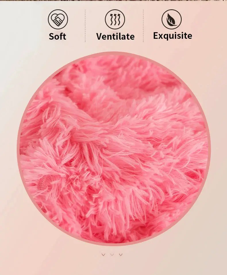 Simples Market 3-Piece Luxurious Plush Duvet Cover Set in pink plush fabric