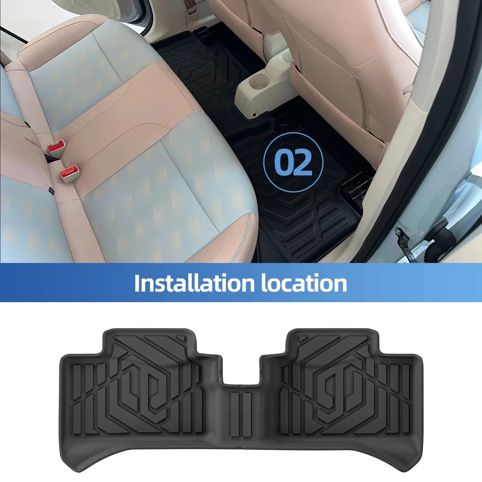 Sambee left-drive car floor mats for Leapmotor T03 EV (2024–2026), black TPE 3D mats, 2-piece set by Simples Market