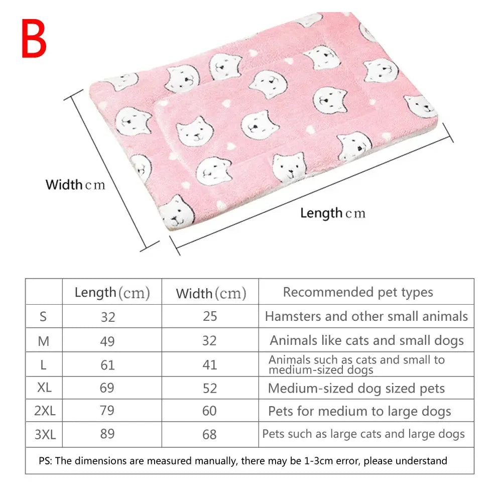 Thick Flannel Pet Mat Bed For Dogs And Cats Soft Sleeping Mat Blanket For Puppies And Kittens